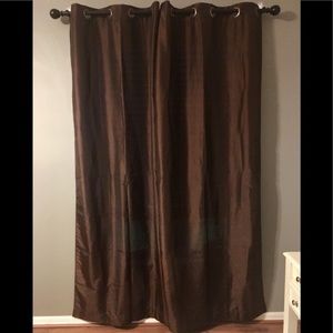 Brown Grommeted Curtains 36x84